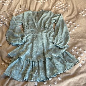 Japna Sage Green Polka Dot Dress size Medium